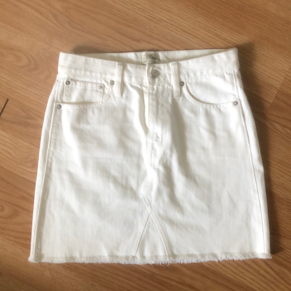 J. Crew White Denim Skirt